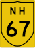 National Highway 67 marker