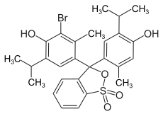 Structuurformule van broomthymolblauw