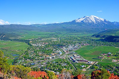 Mount Sopris, south of town, as viewed from Red Hill/Mushroom Rock