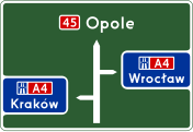 E-1b „tablica przeddrogowskazowa przed wjazdem na autostradę”