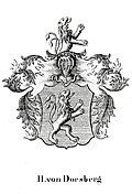 Wappen, das der Frederike Amalie geb. Dern, als Frau von Dorsberg, und den gemeinsamen Nachkommen 1770 verliehen wurde