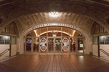 Restaurant entrance with a vaulted tile ceiling