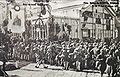 Greek soldiers taking their posts in Smyrna amidst the jubilant ethnic Greek population of the city, 15 May 1919.