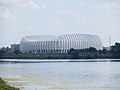 L'Arena Zagreb de l'autre côté du lac Jarun.