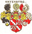 Erbanspruchwappen Ortenburg mit Wappen der Grafschaften Sternberg und Ortenburg in Kärnten sowie dem gräflichen Wappen zu Ortenburg in Bayern, nach Siebmacher, 1605