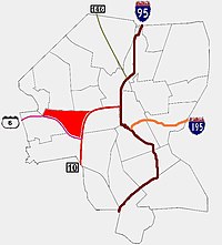 Location of Olneyville within Providence