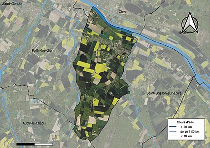 Carte orthophotographique de la commune en 2016.