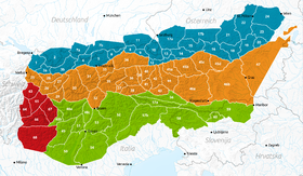 Carte des Alpes orientales avec les Alpes de Türnitz en 22.