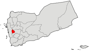 Harta guvernoratului Raymah în cadrul Yemenului