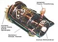 Reflexklystron ca. 9 GHz, mechanisch abstimmbar, Länge ca. 70 mm, Sowjetunion ca. 1966 (Nachbau Raytheon 2K25)