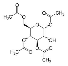 Strukturformel von 1,3,4,6-Tetra-O-acetyl-α-D-glucopyranose