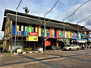 Colourful shophouses in Bagan Datuk