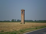 Le campanile de Durazzo, dernier vestige du bourg médiéval détruit au XVIIIe siècle par les crues successives.