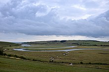 Meanders van de Cuckmere bij Exceat, op de grens tussen Cuckmere Valley en Seaford