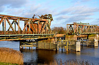 Die Friesenbrücke nach der Kollision 2015