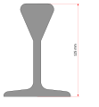 Schienenprofil der Keilkopfschiene