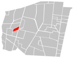 Location of Colonia Noche Buena (in red) within Benito Juárez borough