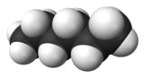 Spacefill model of hexane