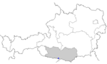 Map of Austria, position of Hohenthurn highlighted