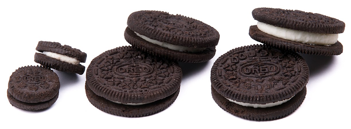 Oreos: mini, regular and Double Stuf