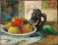 Still Life with Apples, a Pear, and a Ceramic Portrait Jug, 1889; Paul Gauguin