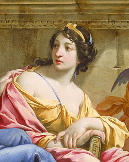 Detail uit The Muses Urania and Calliope van Simon Vouet, ca. 1634