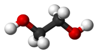 Ball and stick model of ethylene glycol