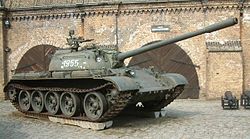 T–55A harckocsi a poznańi Páncélos Fegyvernem Múzeumában