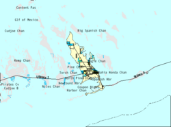 U.S. Census Bureau map showing CDP boundaries