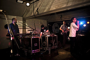 Compact Disco in 2010 from left to right: Gábor Pál, Behnam Lotfi, Attila Sándor and Csaba Walkó