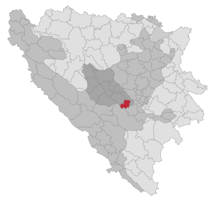 Lage der Gemeinde Kreševo in Bosnien und Herzegowina (anklickbare Karte)