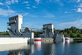 Geschlossenes Hochwasser-Sperrtor