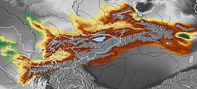 Carte de localisation du Tian Shan.