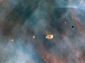 Image 17Hubble image of protoplanetary discs in the Orion Nebula, a light-years-wide stellar nursery probably very similar to the primordial nebula from which the Sun formed (from Formation and evolution of the Solar System)