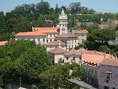 View of Sintra with the tower of the Municipality building