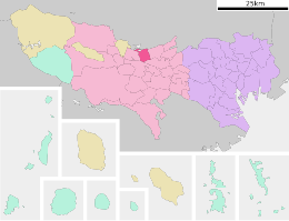 Higashi-Yamaton sijainti Tokion metropolissa