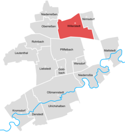 Tidigare läge för kommunen Willerstedt i Ilmtal-Weinstraße