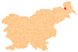 Karte von Slowenien, Position von Občina Tišina hervorgehoben