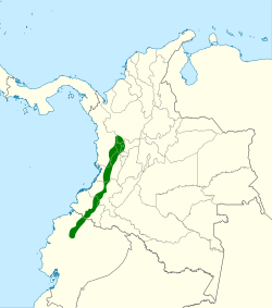 Distribución geográfica del colibrí de Bouguer occidental