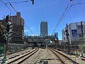 Construction of the new elevated station as seen in August 2020