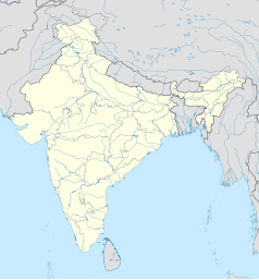 Mapa konturowa Indii, po prawej nieco u góry znajduje się punkt z opisem „Bongaigaon”