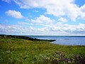 Vista de la barra de sorra o cordó litoral Punta Ranjeva (Ranjeva kossa) i el liman del Tylihul.