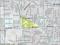 U.S. Census Bureau map showing CDP boundaries