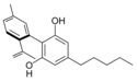 Chemical structure of cannabinodiol.