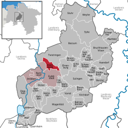 Läget för kommunen Drentwede i Landkreis Diepholz