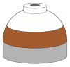 Illustration of cylinder shoulder painted in brown (lower) and white (upper) bands