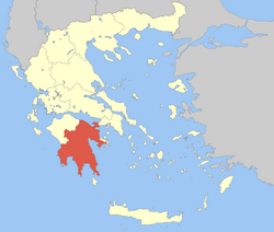 Location of Peloponnese