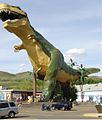 Le plus grand dinosaure du monde à Drumheller au Canada, érigé en 2000