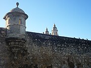 Deler av murene til San Francisco de Campeche, en kystby ved Mexicogulfen, listet av UNESCO