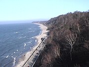 Wintergezicht op het strand van Svetlogorsk